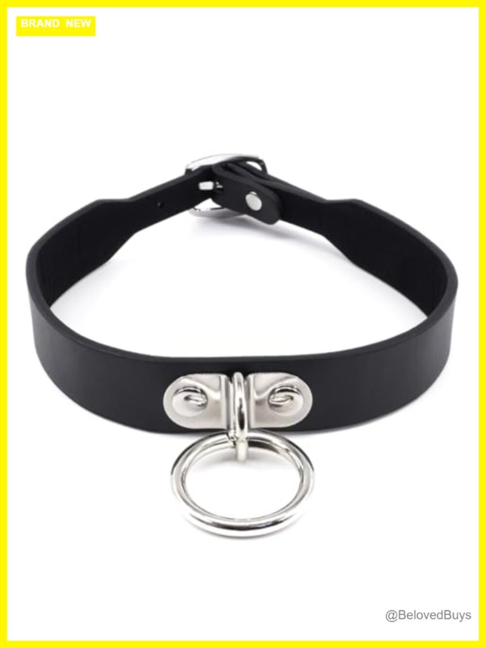 Adjustable Punk Faux Leather Choker Necklace Goth Collar